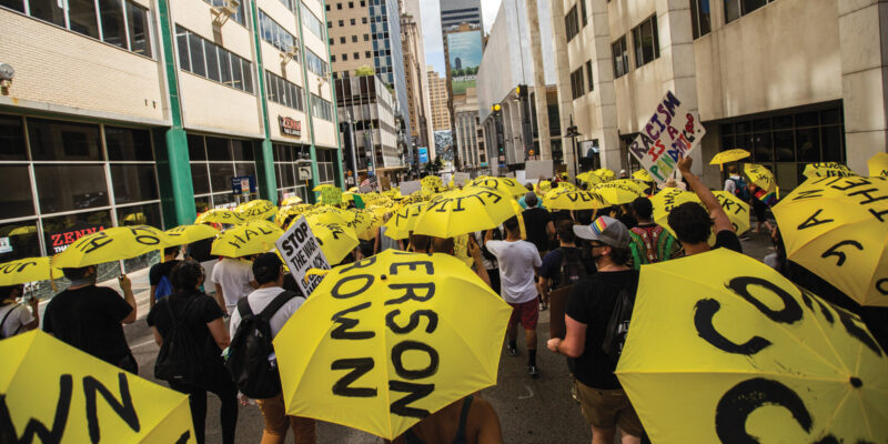 BLM protest | Yellow Umbrellas BLM